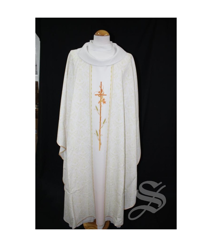 CASULLA BLANCA SAN JOSE ESTAMPADO CON ESTOLA