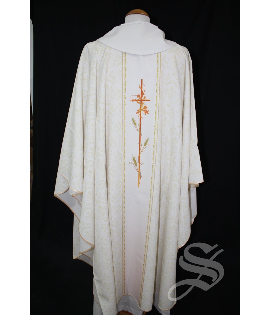 CASULLA BLANCA SAN JOSE ESTAMPADO CON ESTOLA