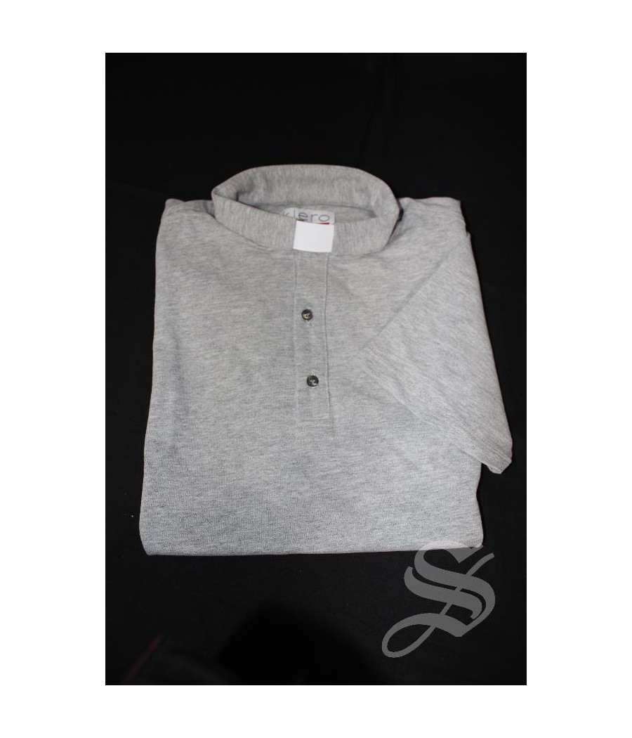 POLO CLERGY L GRIS CLARO MANGA CORTA ALGODON