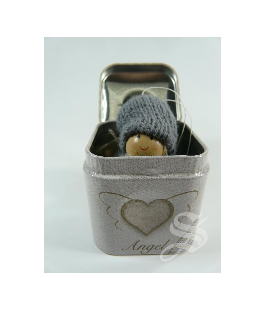 CAJA METAL CON ANGELITO EN FIELTRO 5 * 5 * 5