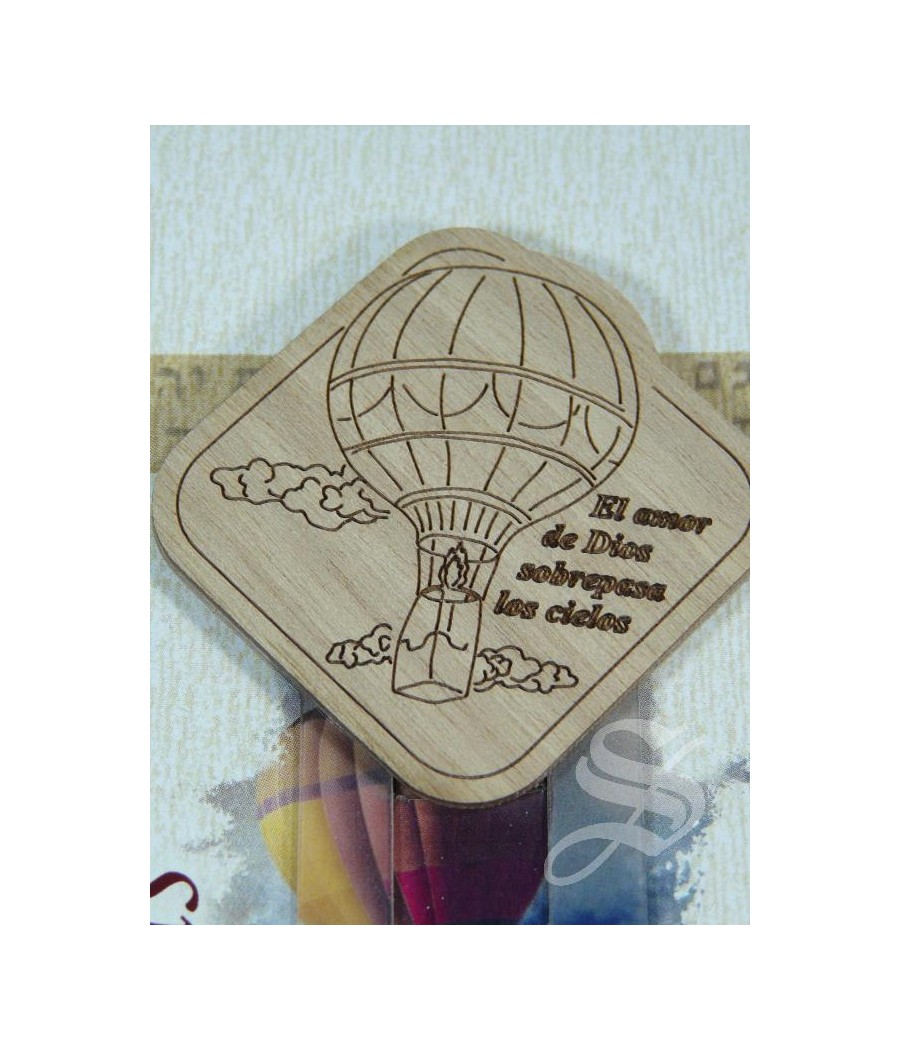 MARCAPAGINAS GLOBO DE MADERA 17 X 4,5 CM.