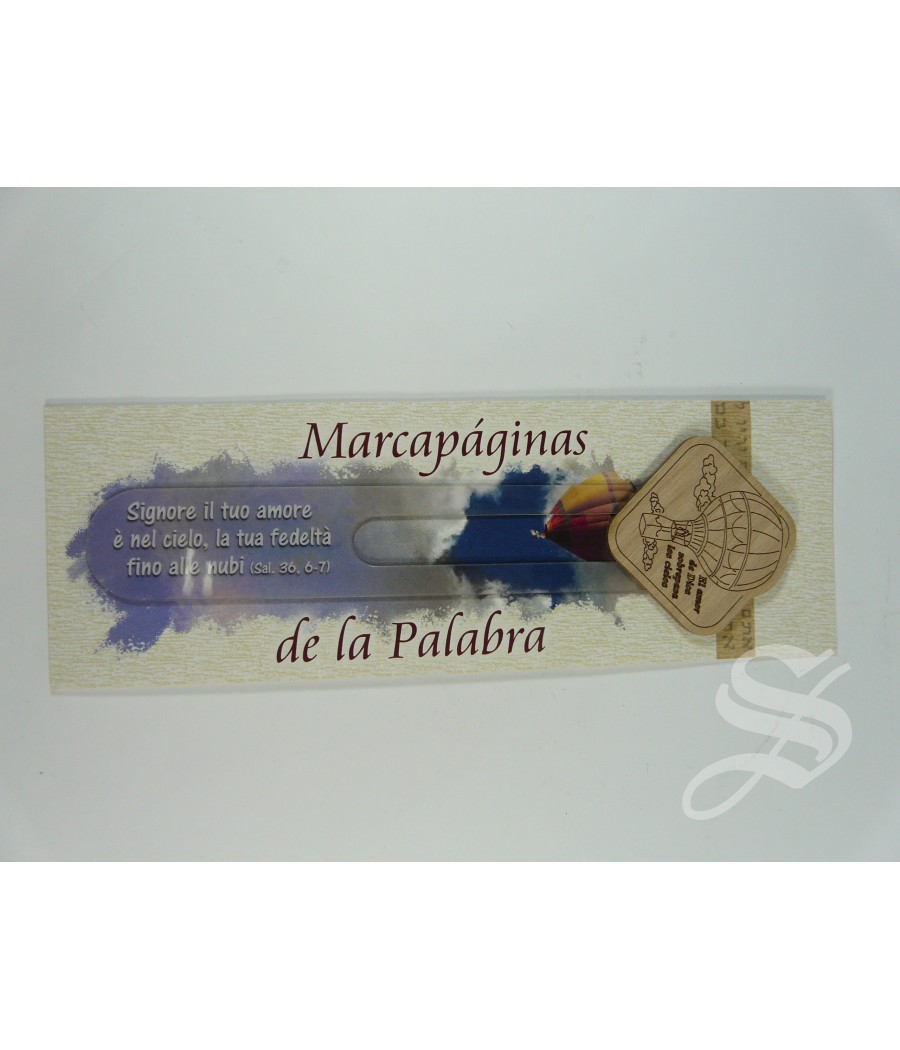 MARCAPAGINAS GLOBO DE MADERA 17 X 4,5 CM.