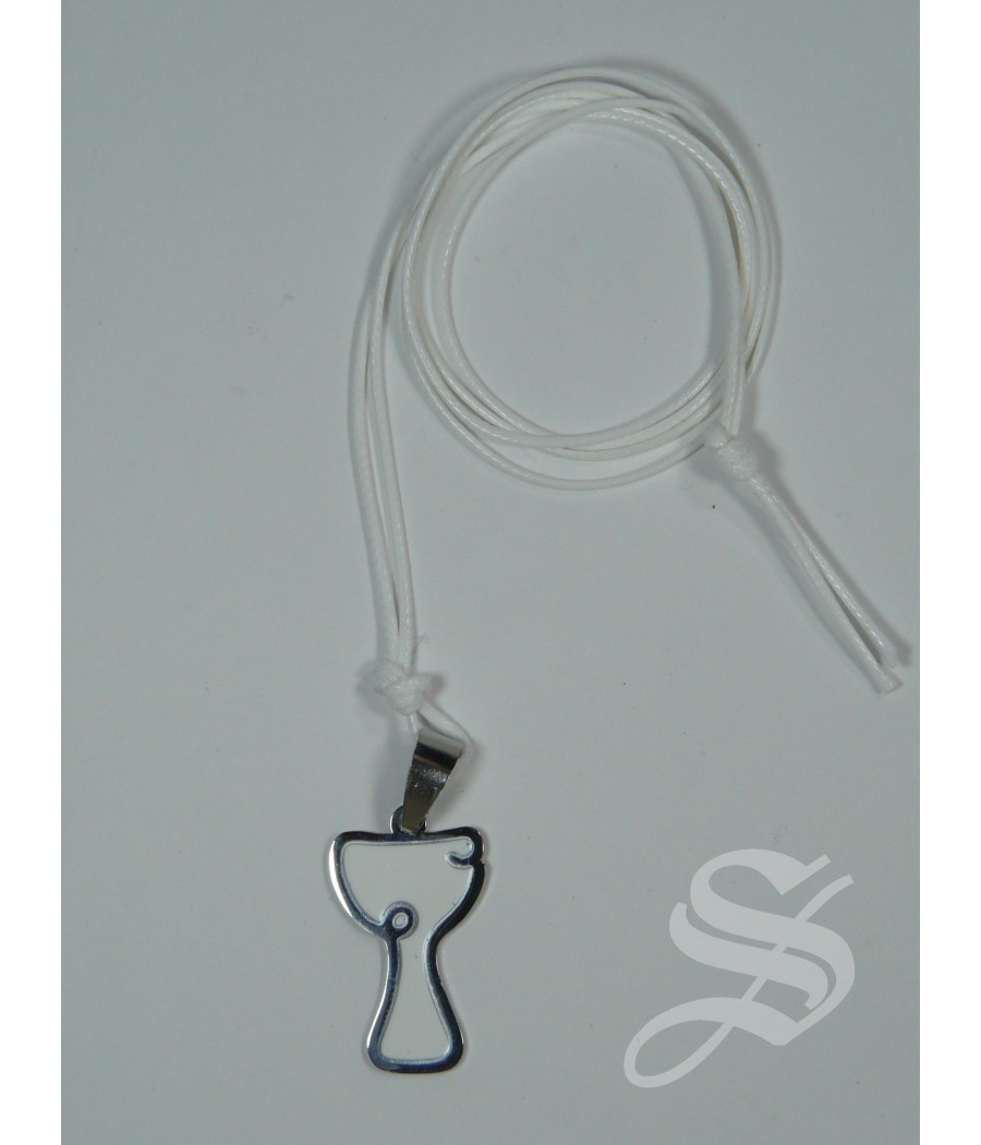 COLGANTE CON SIMBOLO CALIZ ACERO INOX ESMALTADO PARA COMUNION