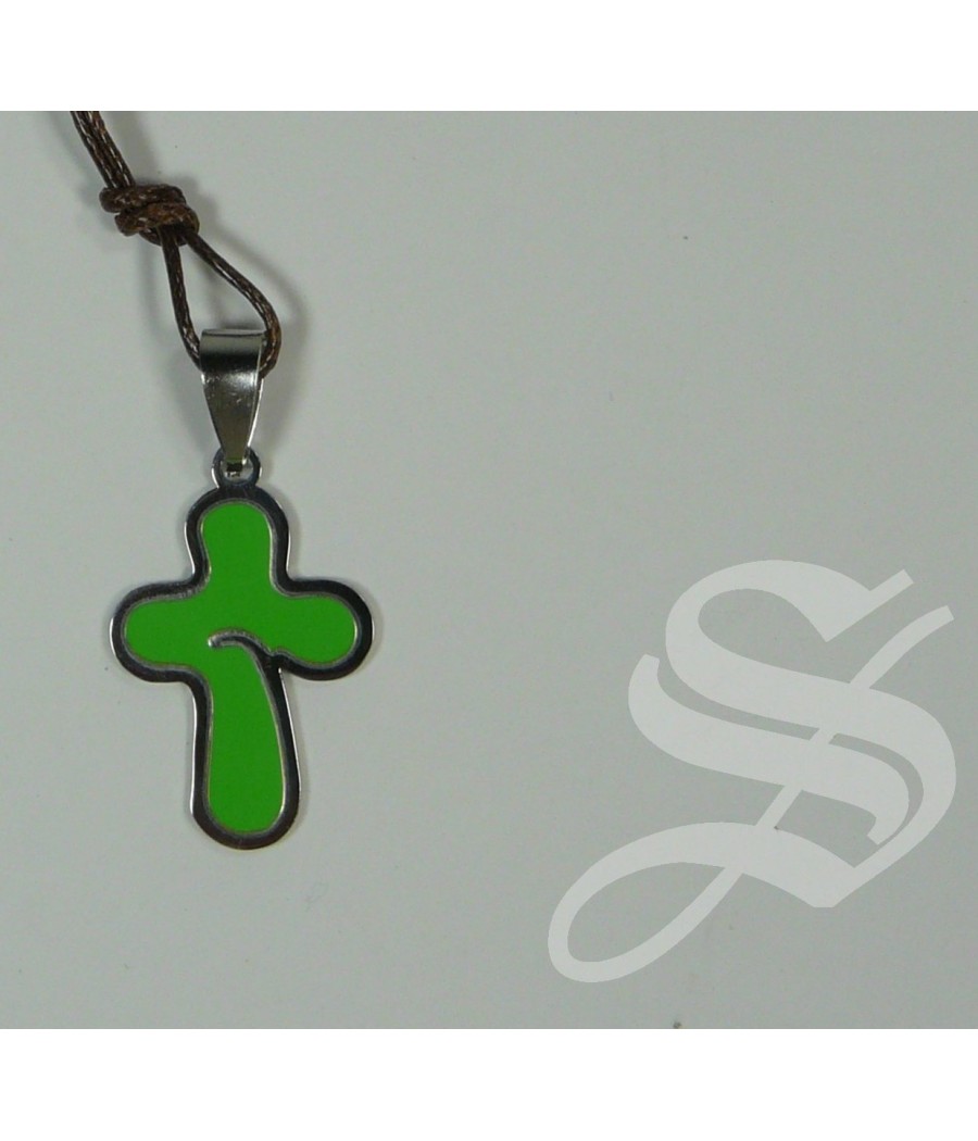 COLGANTE CRUZ COLORES ACERO INOX. Y ESMALTE