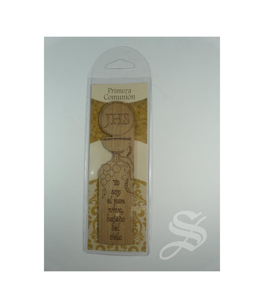 MARCAPAGINAS EN MADERA MOTIVO COMUNION 12*3 CM