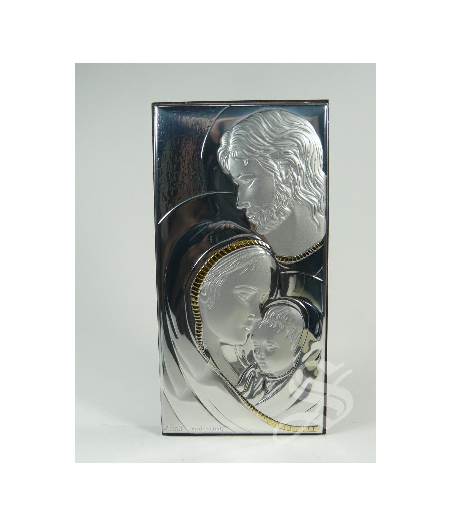 ICONO SAGRADA FAMILIA 7 X 13,5 BILAMINADO DE PLATA