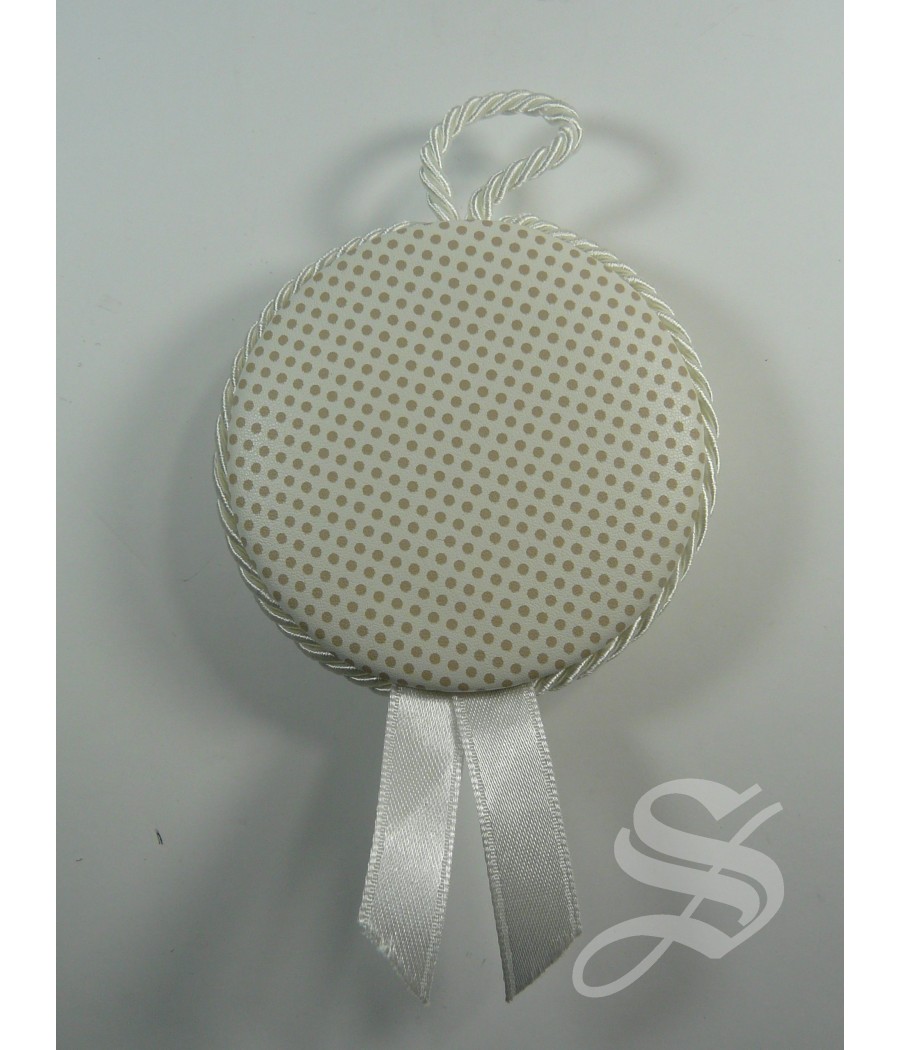 MEDALLON CUNA VIRGEN DEL ROCIO BLANCO Ø 7CM.