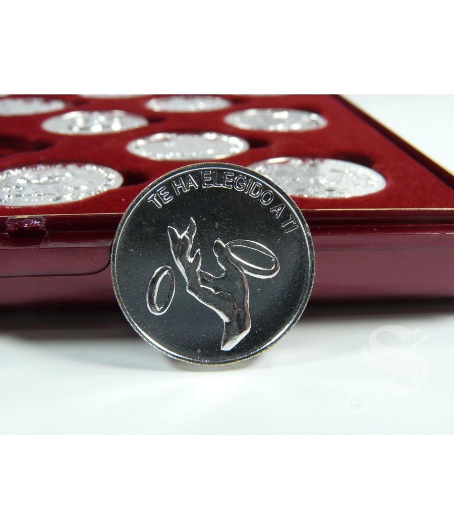ARRAS BIBLICAS DE METAL PLATEADO. 13 MONEDAS