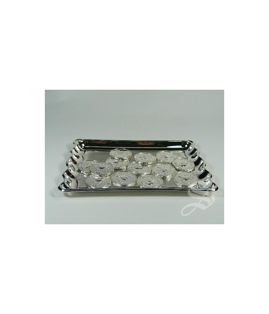 ARRAS METAL CON BANDEJA Y ESTUCHE 17 X 12 CM.