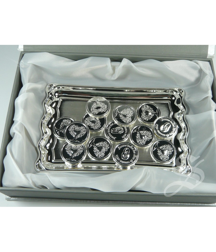 ARRAS METAL CON BANDEJA Y ESTUCHE 17 X 12 CM.