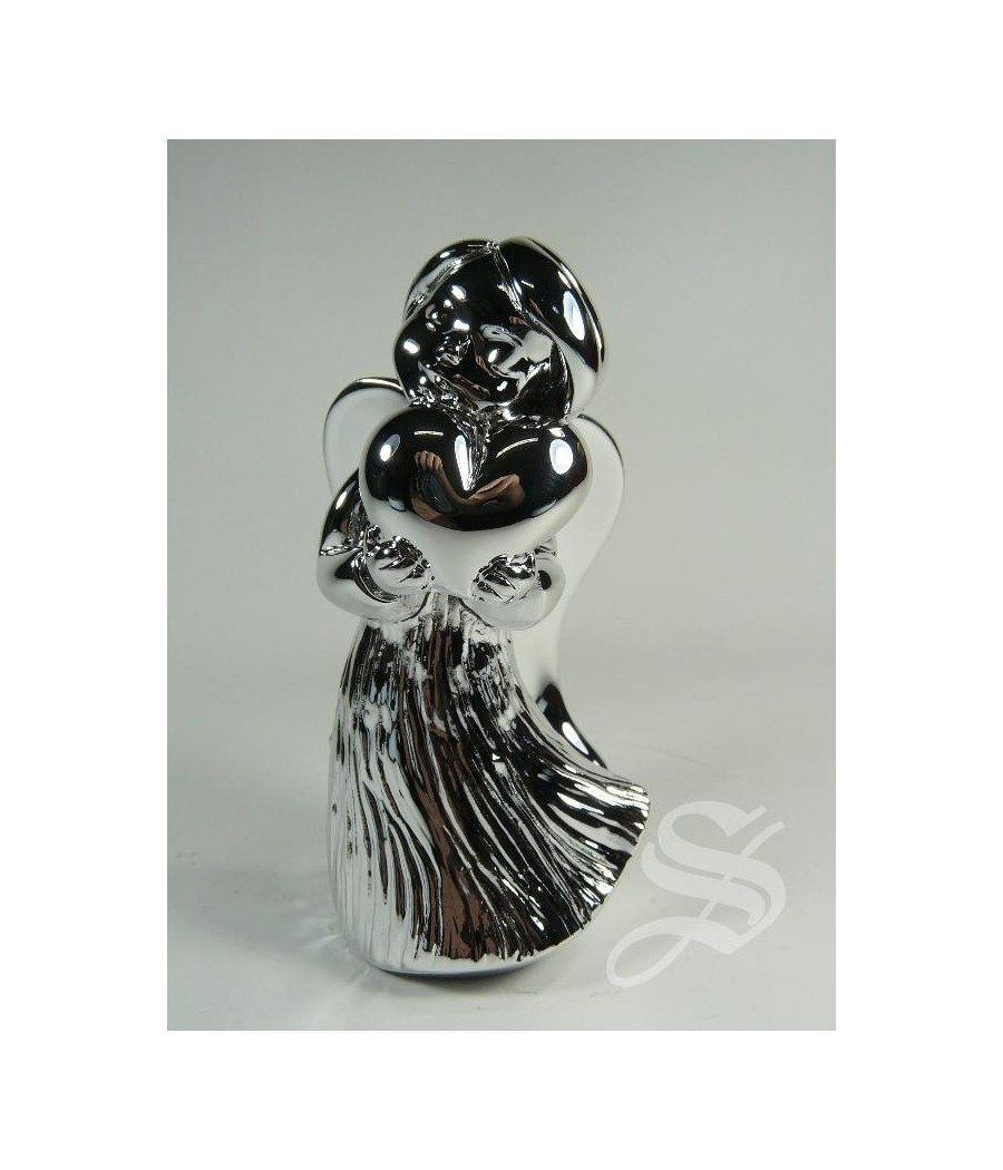 ANGEL CORAZON 10,5 CM. BILAMINADO PLATA