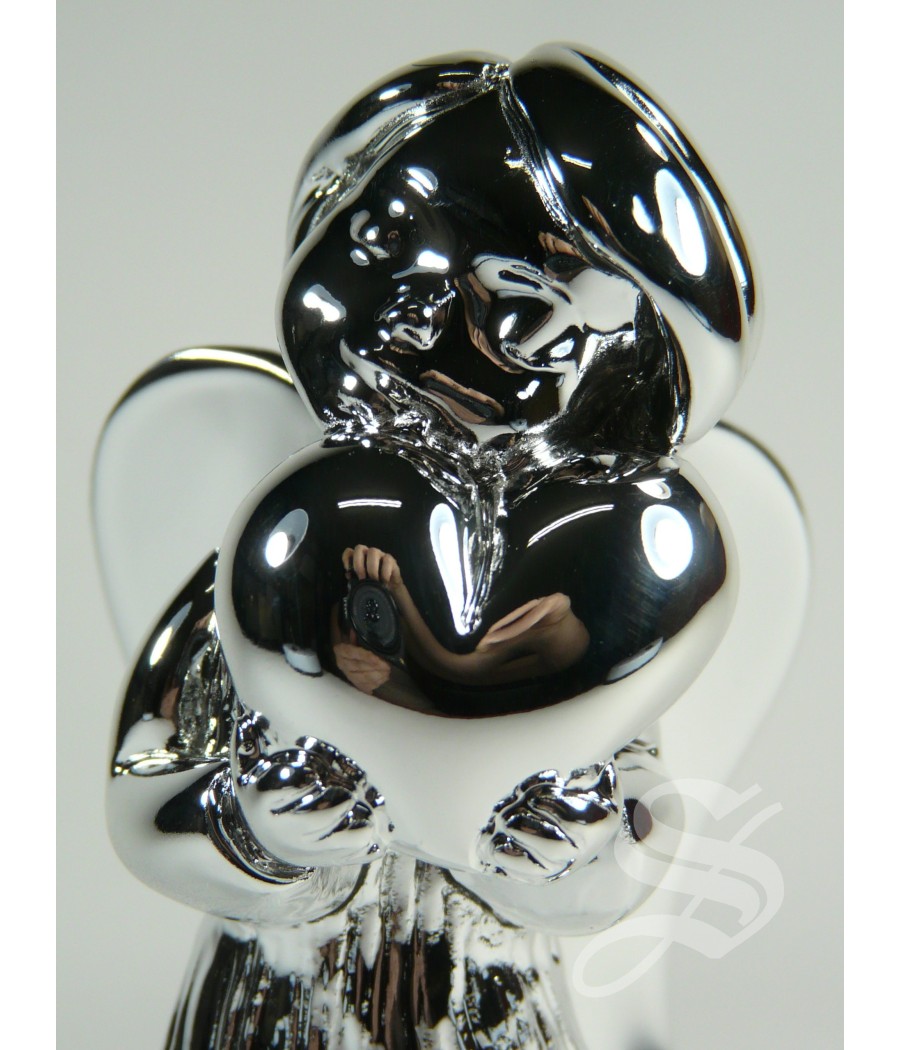 ANGEL CORAZON 10,5 CM. BILAMINADO PLATA