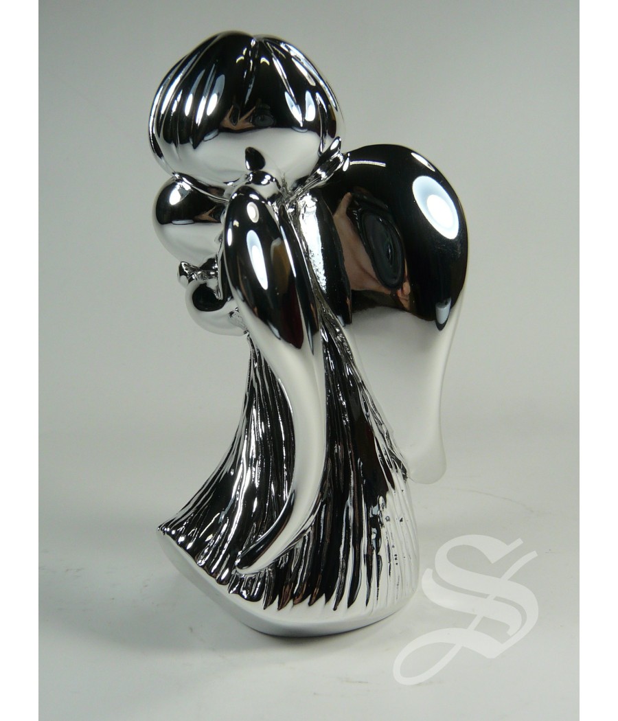 ANGEL CORAZON 10,5 CM. BILAMINADO PLATA