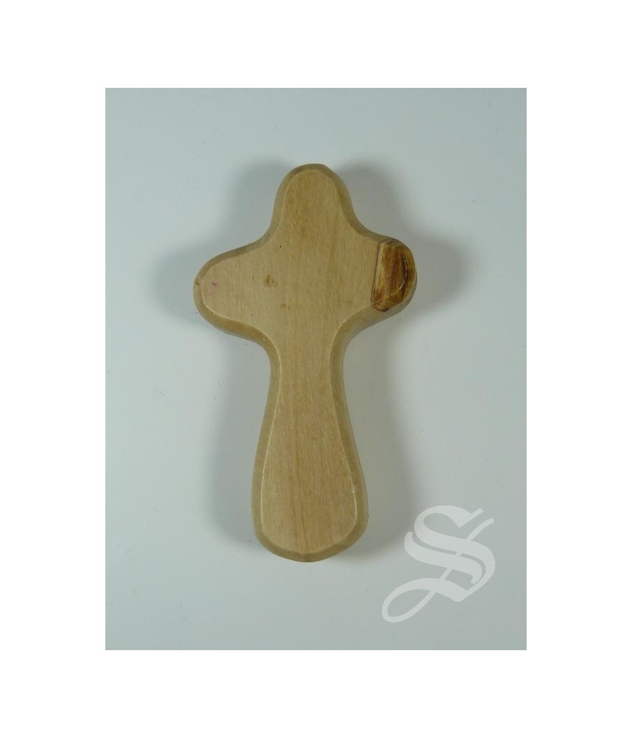 CRUZ DE VIDA PEQ. 65 X 33 MM. GROSOR 12 MM.  MADERA OLIVO JERUSALEN