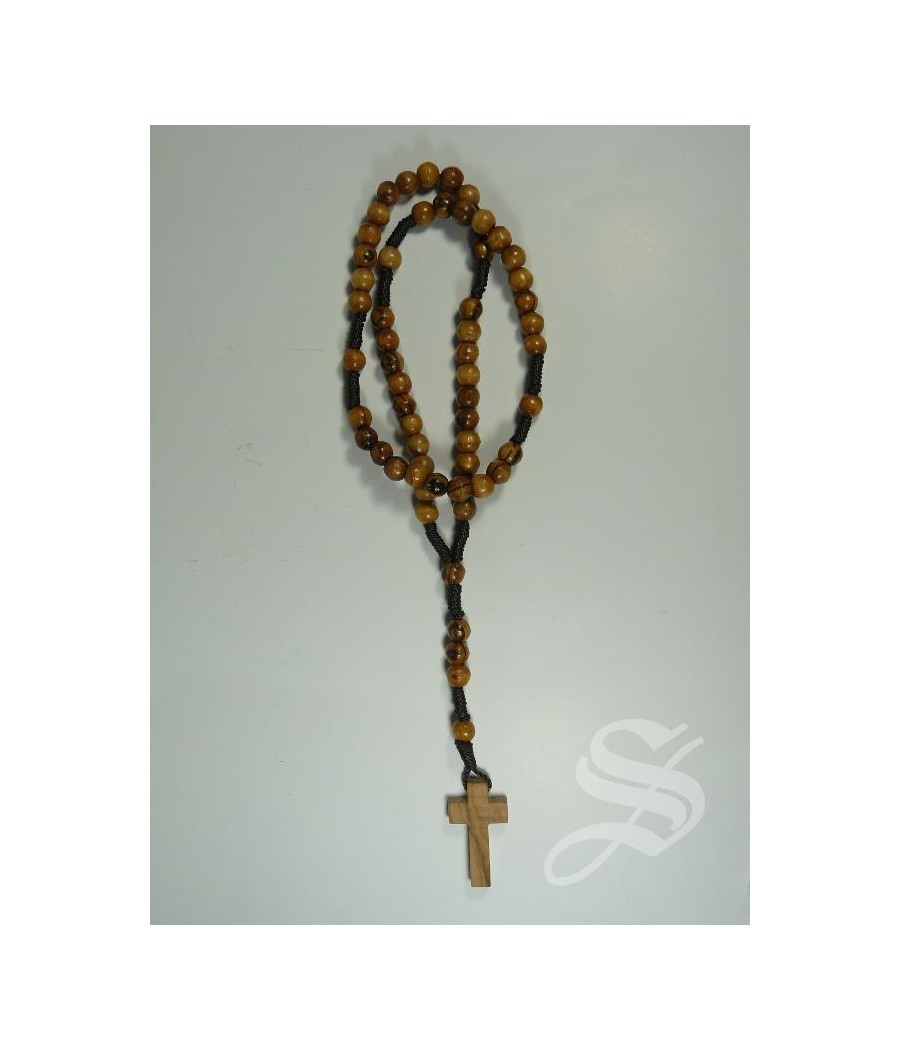 ROSARIO CRUZ DE MADERA Y CUERDA 8 MM. OLIVO JERUSALEN ROSARIO CRUZ DE MADERA Y CUERDA 8 MM. OLIVO JERUSALEN