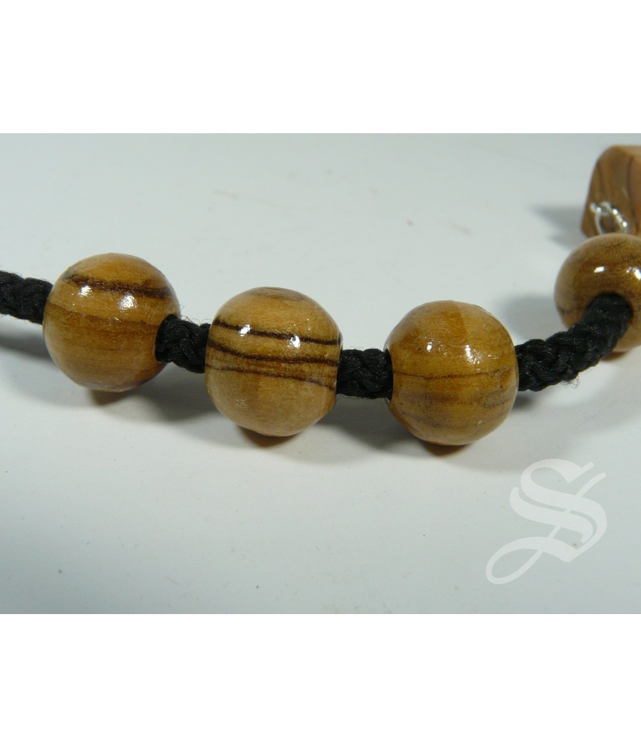 ROSARIO CAMANDULA 14 MM. MADERA OLIVO JERUSALEN LARGO 82 CM.