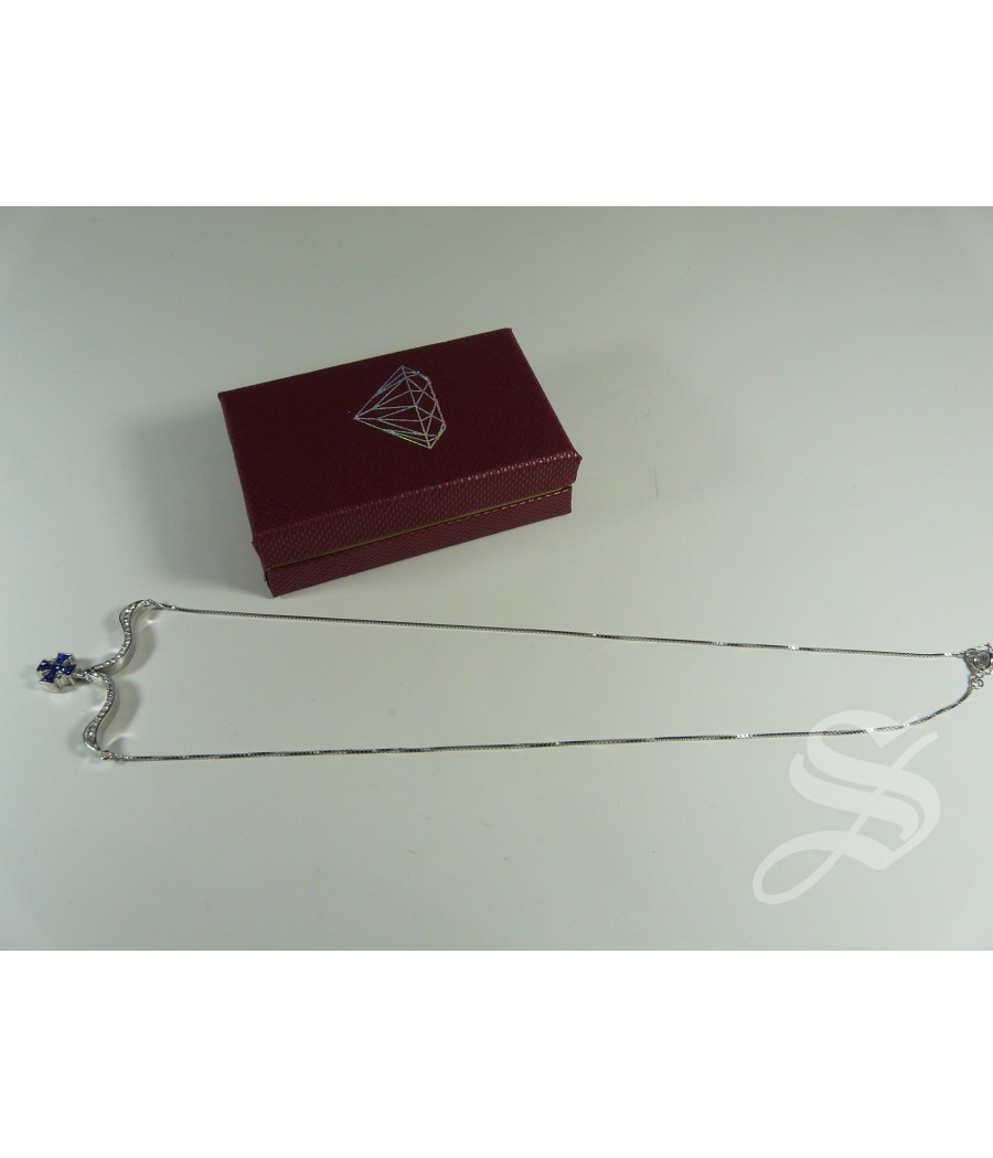 CRUZ DE PLATA MAGNETICA PEZ 24 MM. JERUSALEN CON CADENA EN ESTUCHE DE REGALO