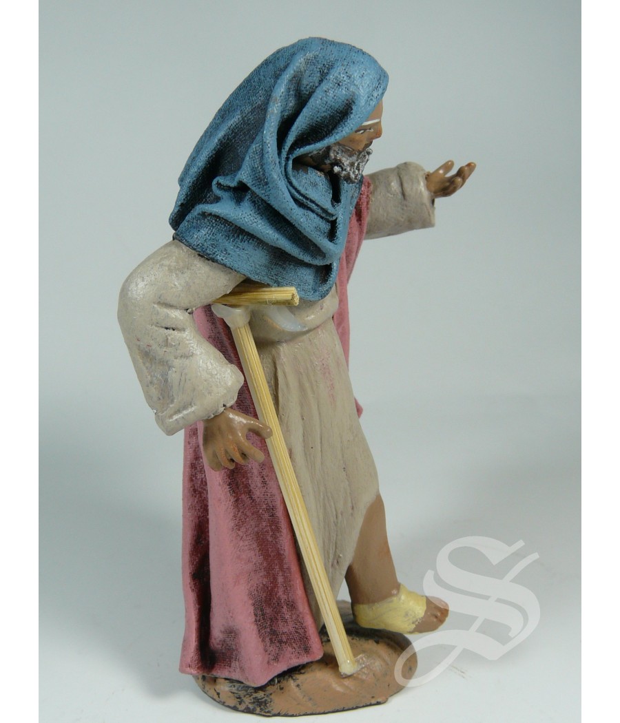 PASTOR CON MULETA EN PIE 10 CM.