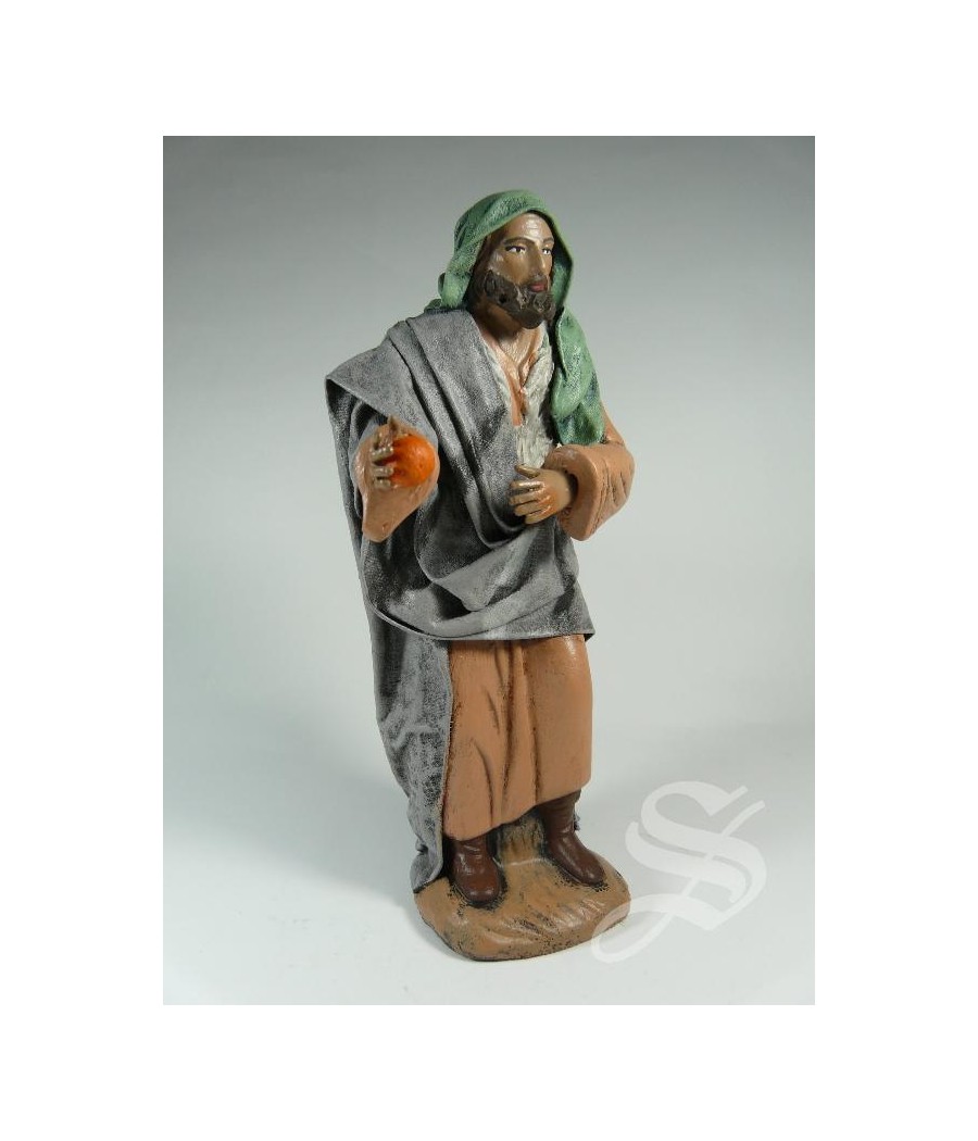 PASTOR 17 CM. CON FRUTA EN LA MANO
