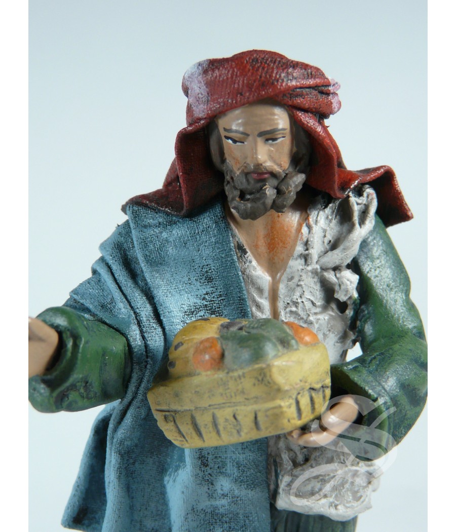 PASTOR 12 CM. CON CESTO FRUTA EN LA MANO