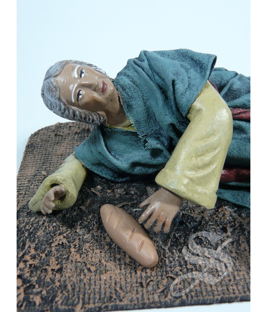 ANCIANA CAIDA CON CESTO 17 CM.