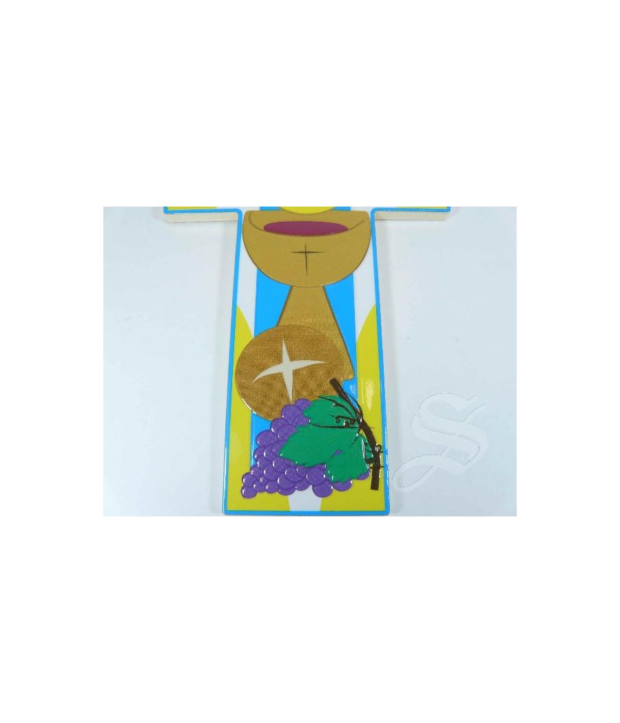 CRUZ COMUNION COLOREADA EFECTO CERAMICA