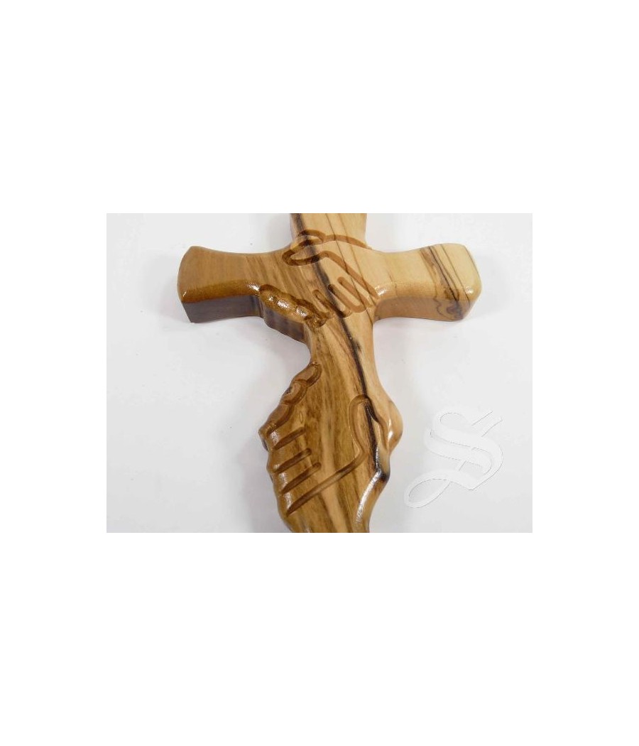 CRUZ DE LA AMISTAD MADERA OLIVO 15 CM.