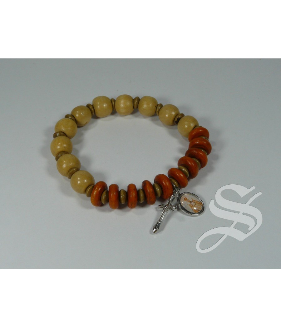 PULSERA MADERA ELASTICO VIRGEN DEL PRADO