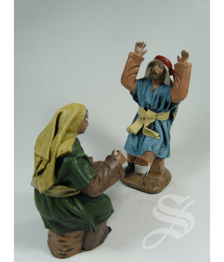 GRUPO ANCIANA CURANDO PASTOR 12 CM.