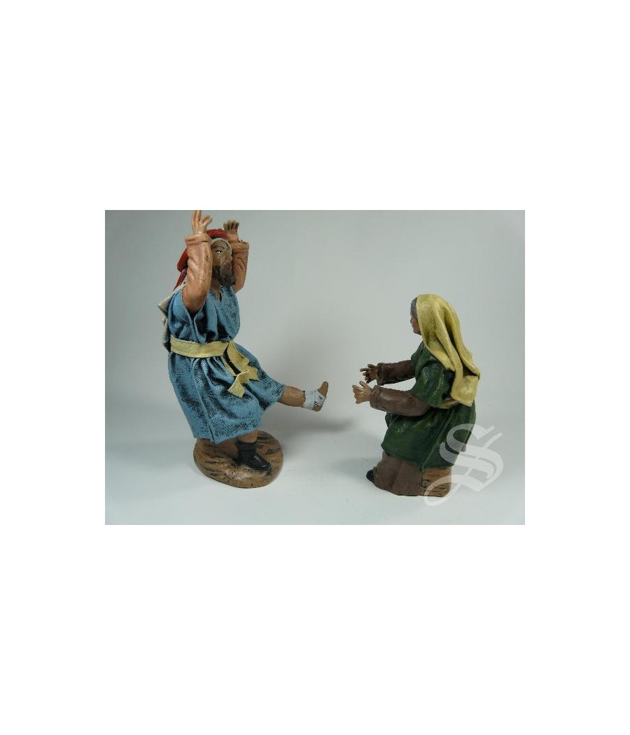 GRUPO ANCIANA CURANDO PASTOR 14 CM.