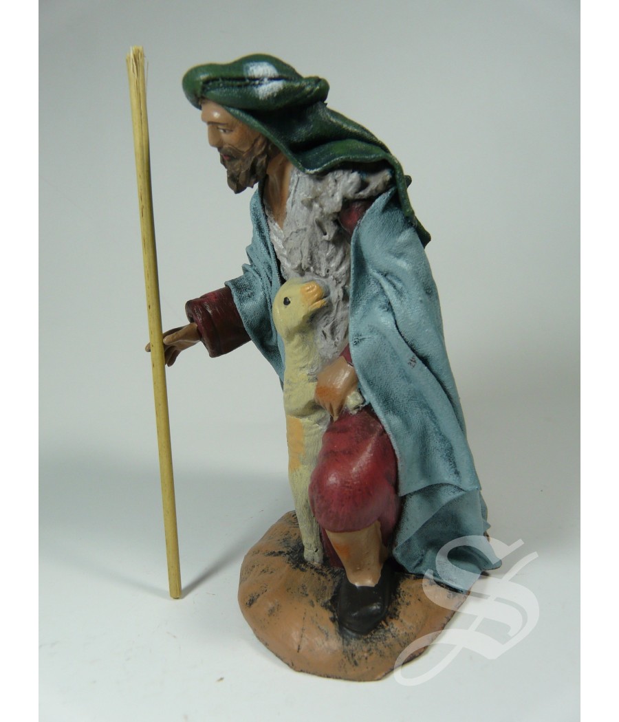 PASTOR ADORANDO CON OVEJA 14 CM.