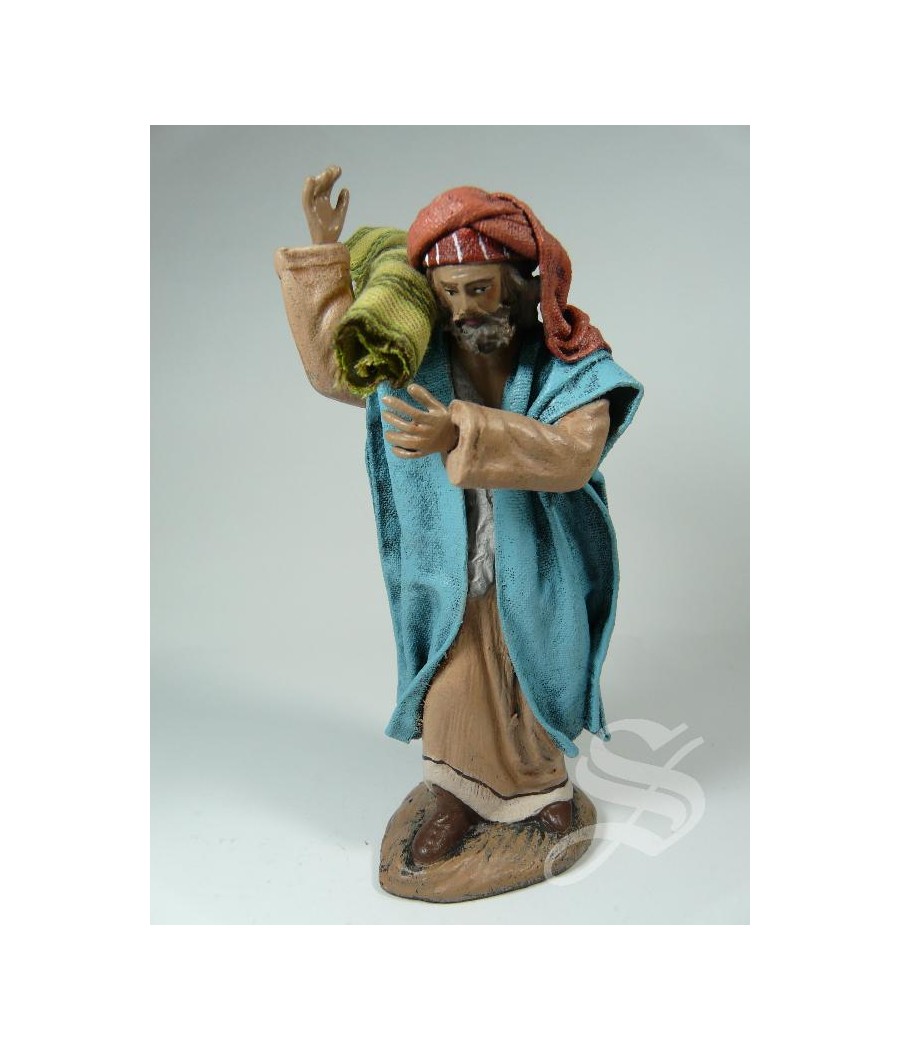 PASTOR CON ROLLO TELA SOBRE HOMBRO 12 CM.