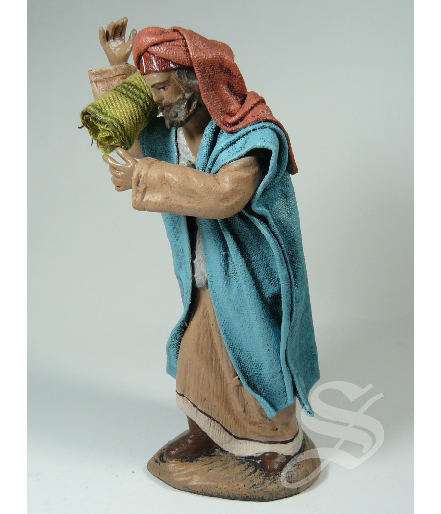 PASTOR CON ROLLO TELA SOBRE HOMBRO 12 CM.