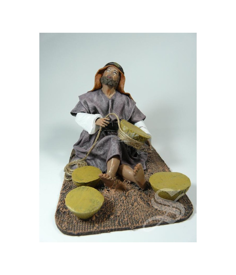 PASTOR HACIENDO CESTAS 17 CM.