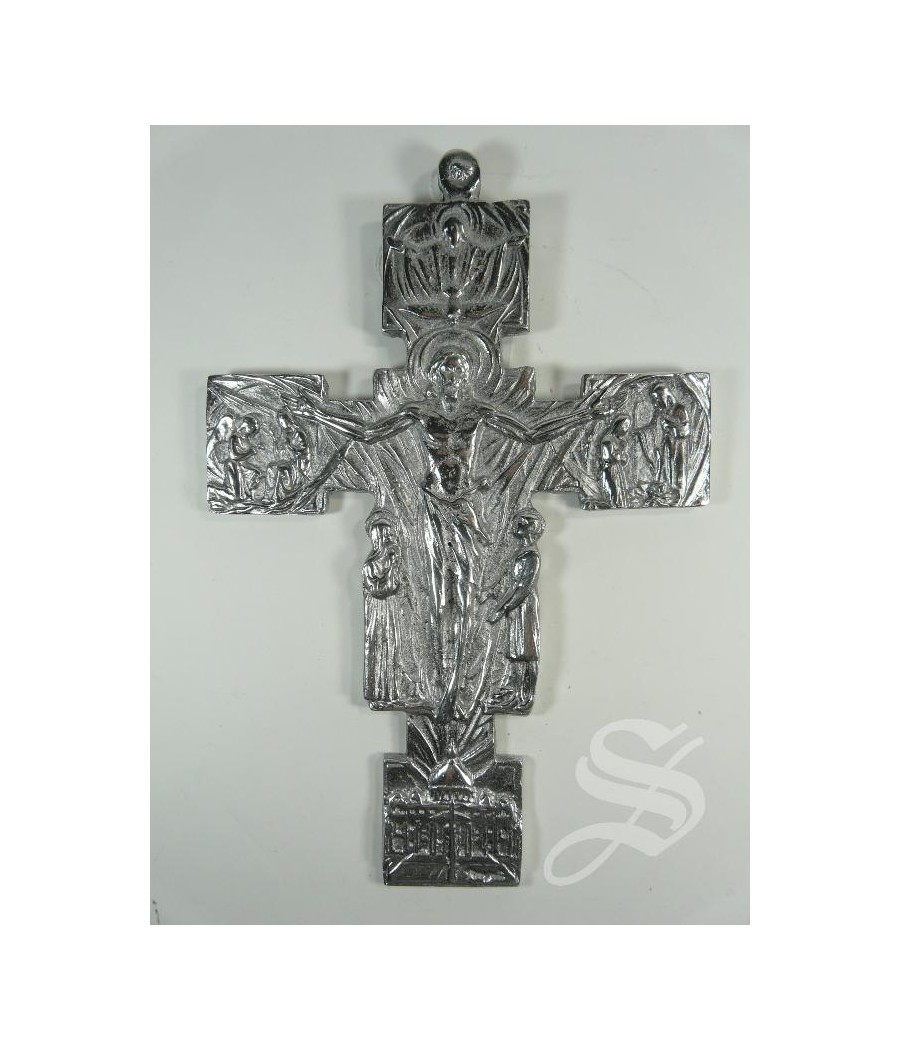 CRUZ VIDA DE CRISTO 21 X 14,5 CM. ALUMINIO