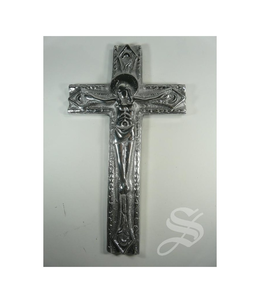 CRUZ CRISTO DALI 30 X 17 CM. ALUMINIO