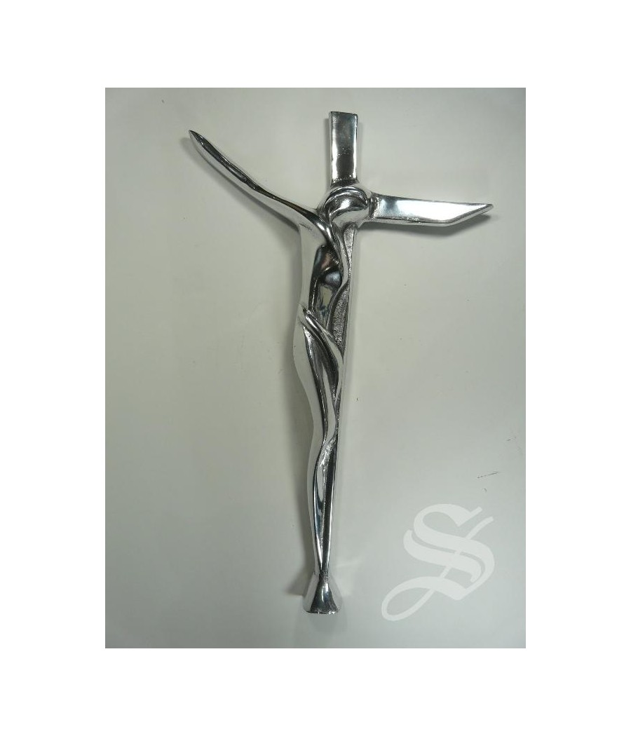CRUZ CON CRISTO MODERNA 40 X 25 CM. ALUMINIO