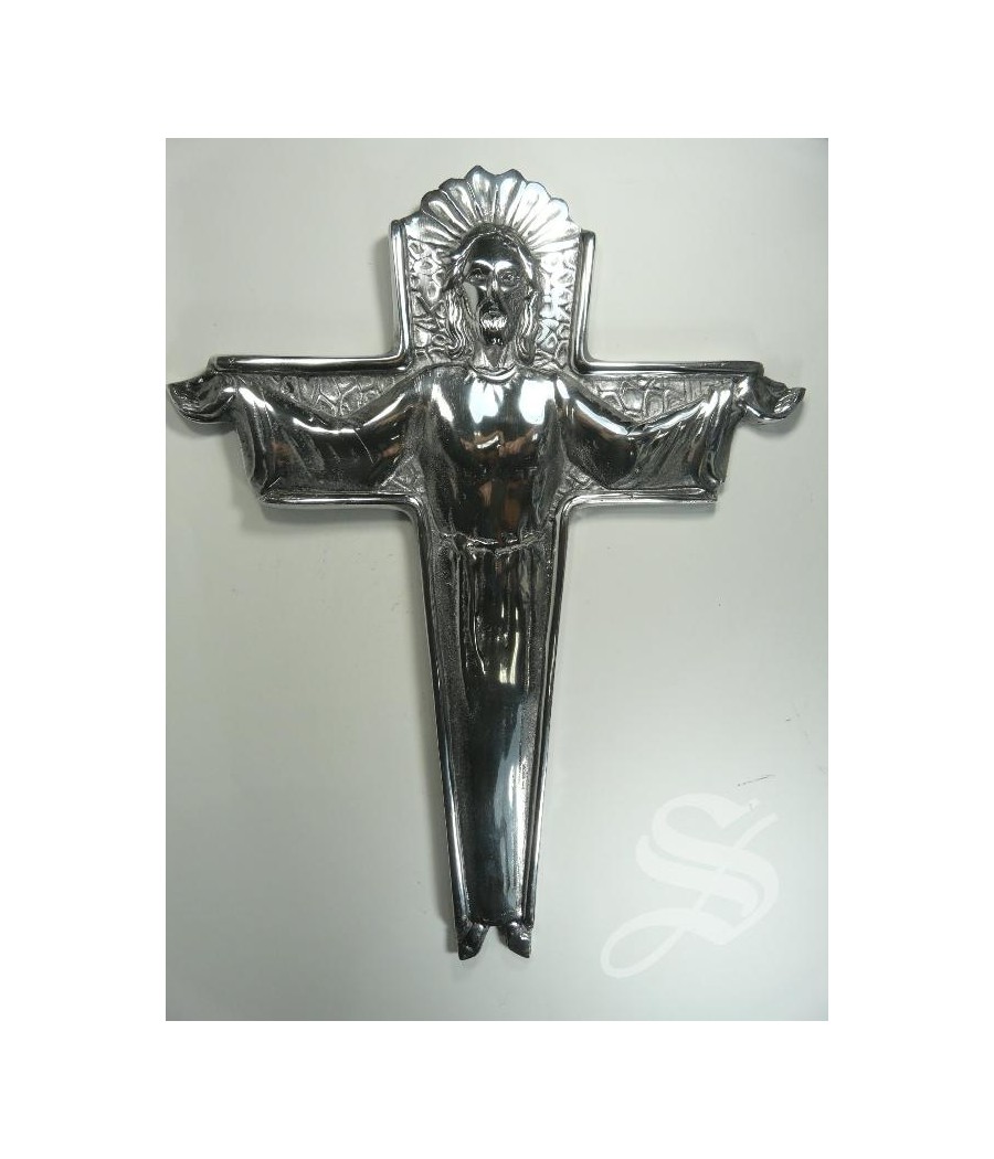 CRUZ CRISTO RESUCITADO 37 X 30 CM. ALUMINIO