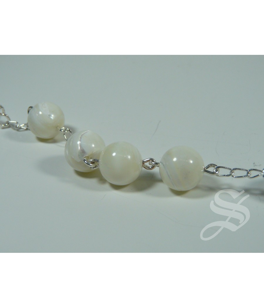 ROSARIO NACAR Y PLATA 12 MM. REFORZADO CRUZ Y MARIA FILIGRANA