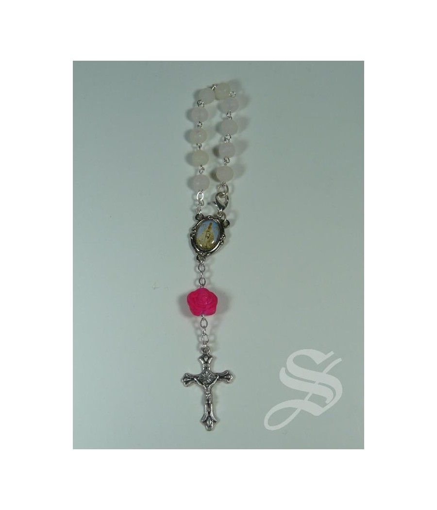 ROSARIO FOSFORO ROSA PERFUMADO VIRGEN DEL PRADO. 6 MM