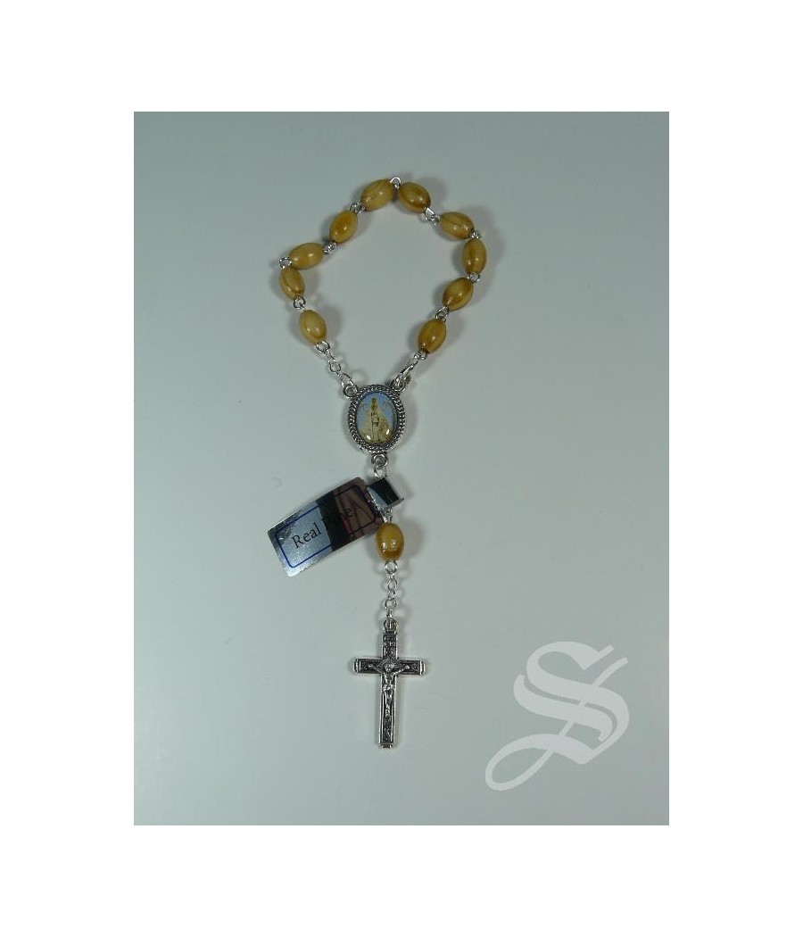 DECENA MADERA OVAL CLARA. VIRGEN DEL PRADO 6X8 MM