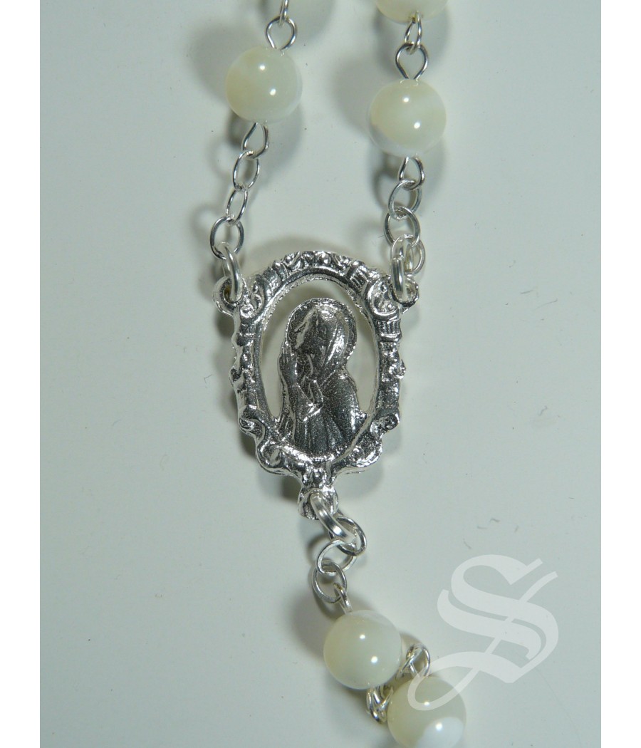 ROSARIO NACAR Y ALPACA REDONDO 6 MM. MODERNO