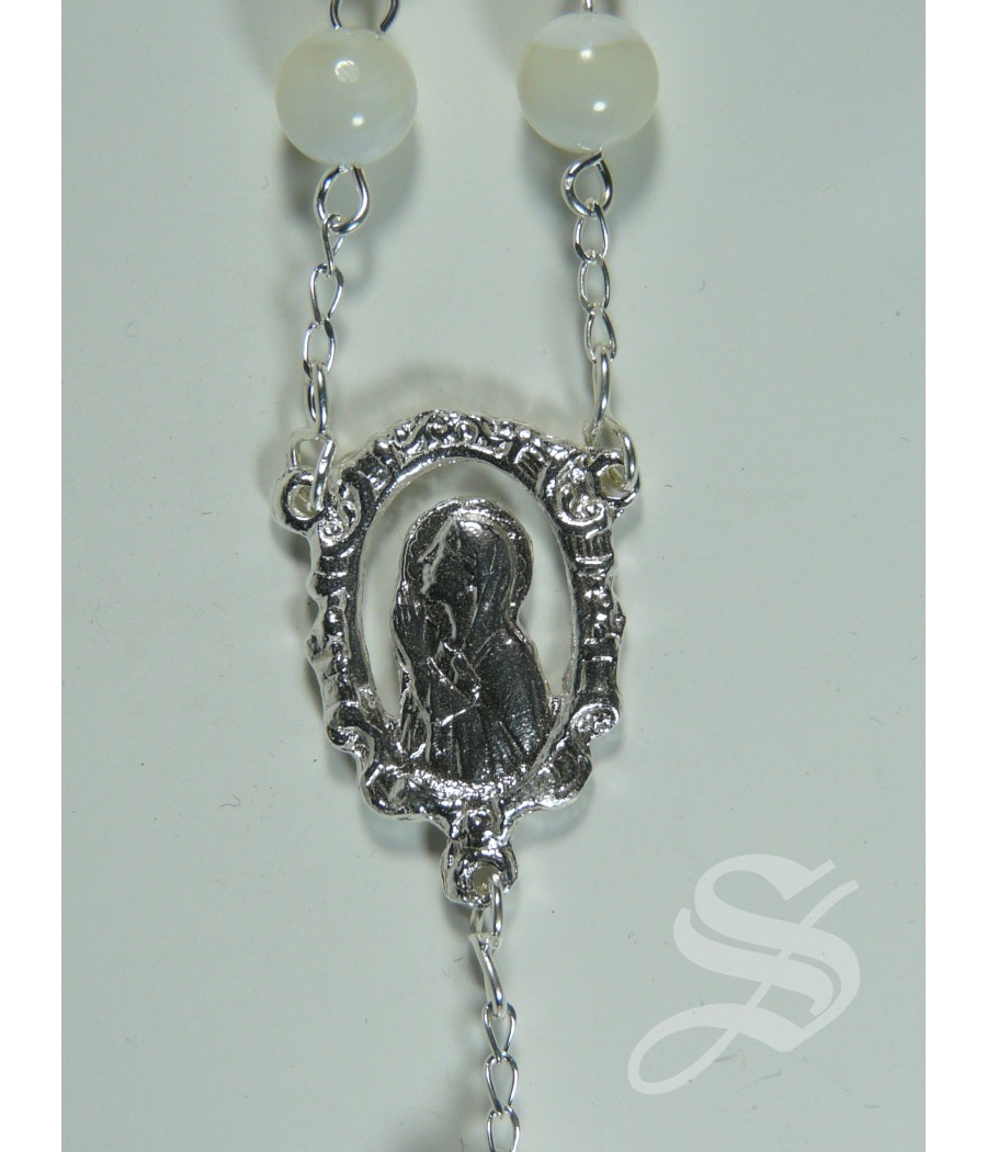 ROSARIO NACAR Y PLATA REDONDO 6 MM. MODERNO