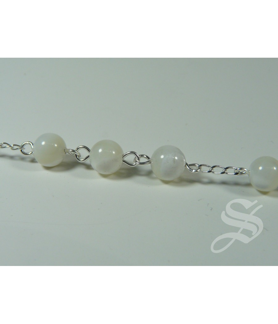 ROSARIO NACAR Y PLATA REDONDO 6 MM. MODERNO