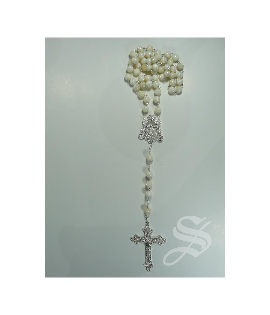 ROSARIO NACAR Y ALPACA 10 MM. CRUZ PLANA