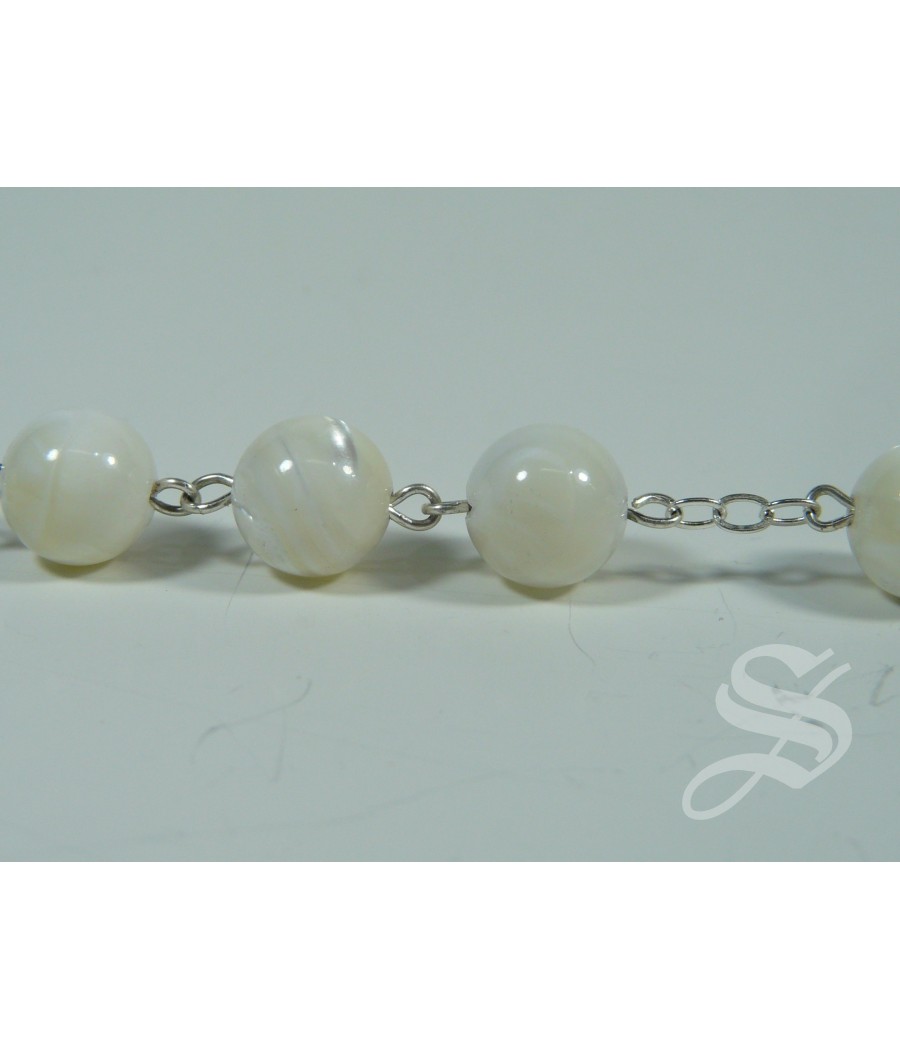 ROSARIO NACAR Y ALPACA 10 MM. CRUZ PLANA