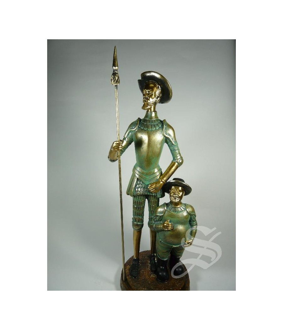 QUIJOTE Y SANCHO RESINA IMIT BRONCE 35.5 CM. DE ALTO.