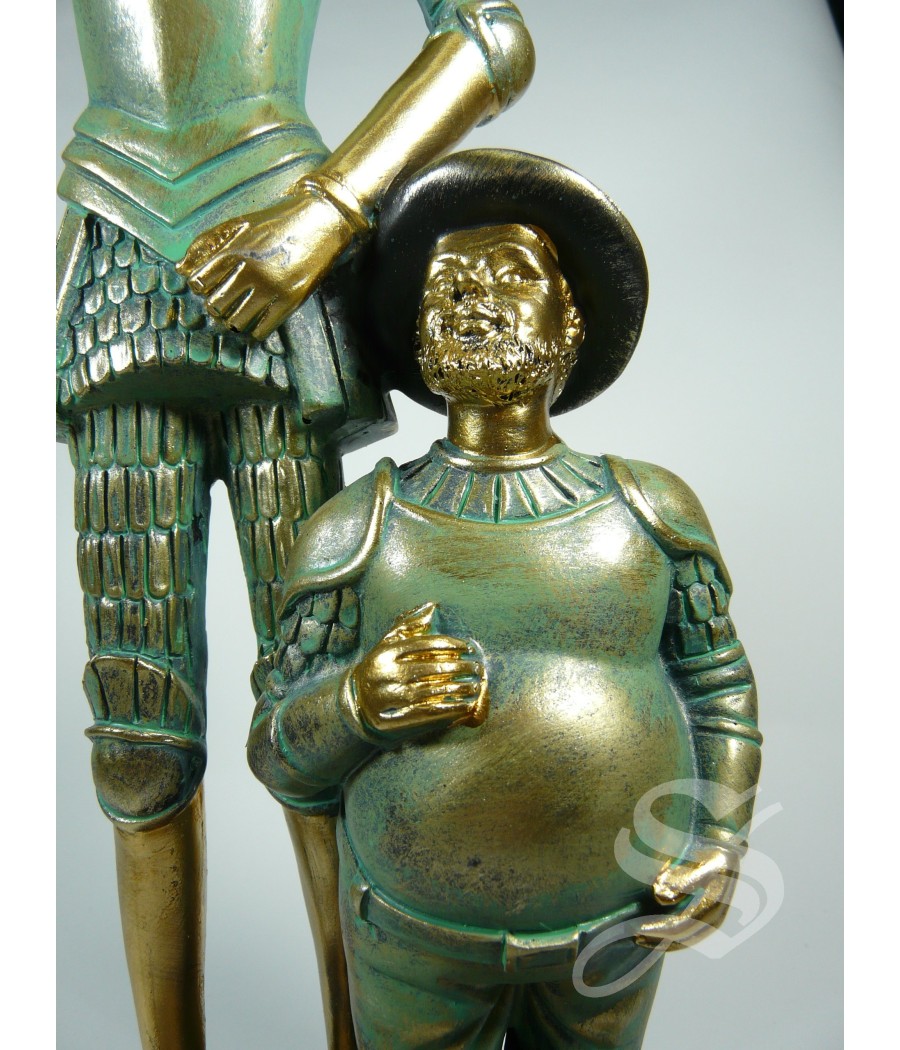 QUIJOTE Y SANCHO RESINA IMIT BRONCE 35.5 CM. DE ALTO.