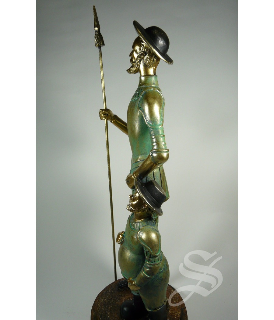 QUIJOTE Y SANCHO RESINA IMIT BRONCE 35.5 CM. DE ALTO.