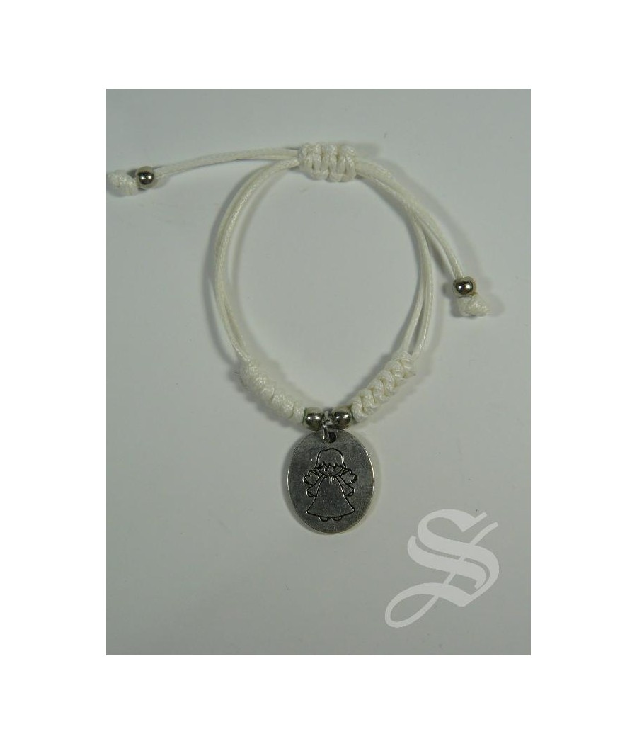 PULSERA ANGEL DE LA GUARDA CORDON MARFIL